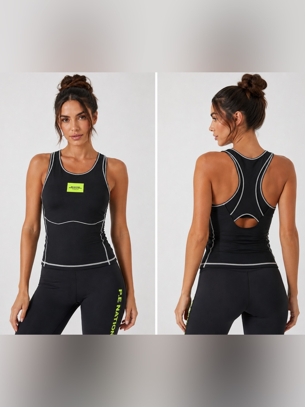 P.E Nation Black Tank with Neon Yellow Patch M 🖤💛